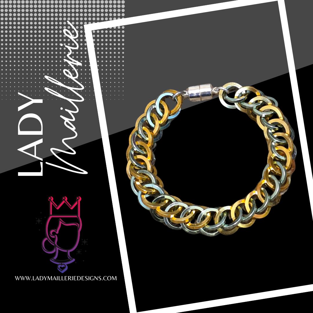 Gilded Grove Chainmaille Bracelet – 7"