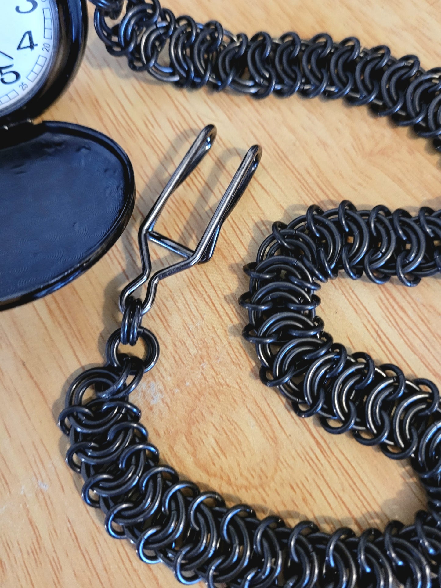 Pocket watch, plain, black glas ti