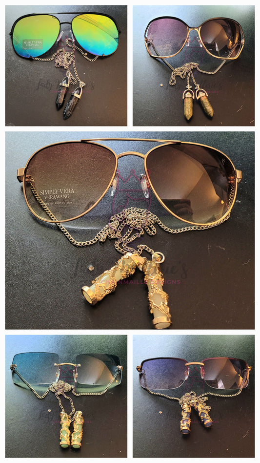 Armless Sunglasses with Weighted Chains