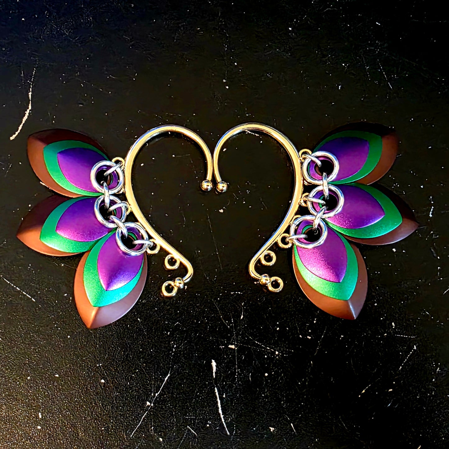 Scale Ear Cuff Pair