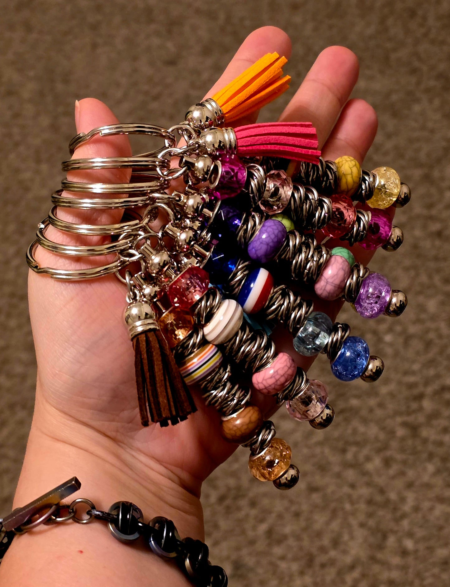 Colorful Beaded Fidget Keychains