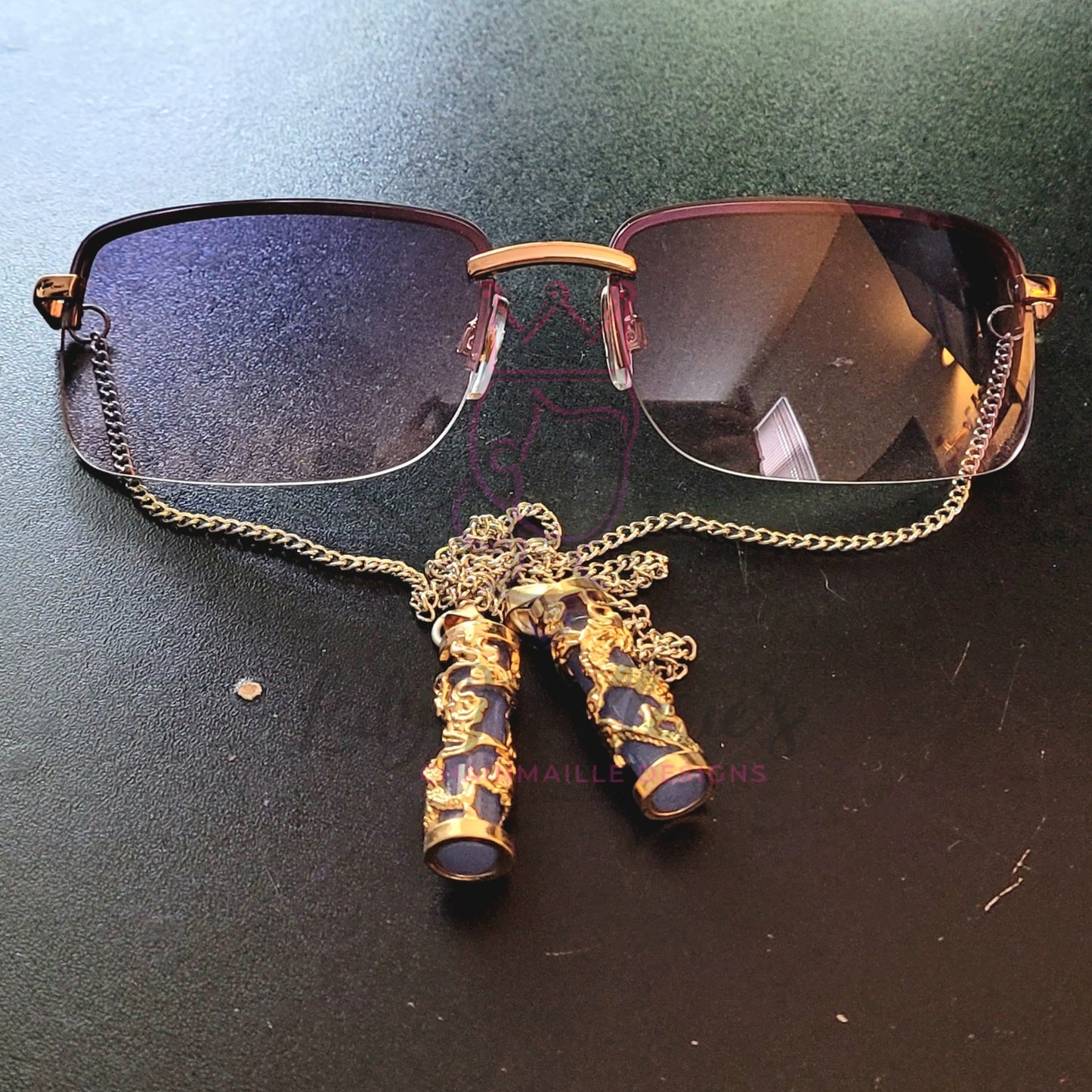 Armless Sunglasses with Weighted Chains