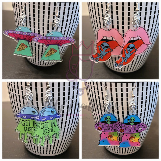 Alien Psychadelic Earrings