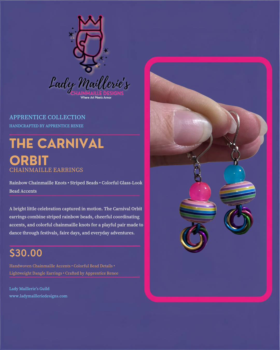 The Carnival Orbit – Chainmaille Earrings