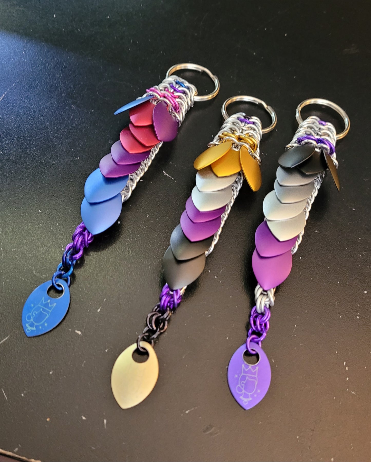 Mini Dragon Scale Keychain Sculpture Custom Color