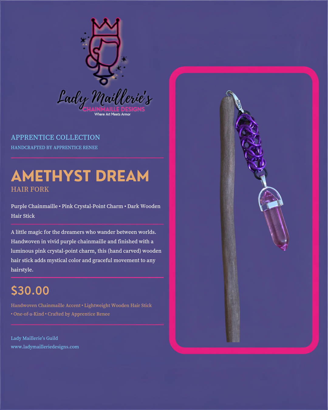 Amethyst Dream – Hair Stick