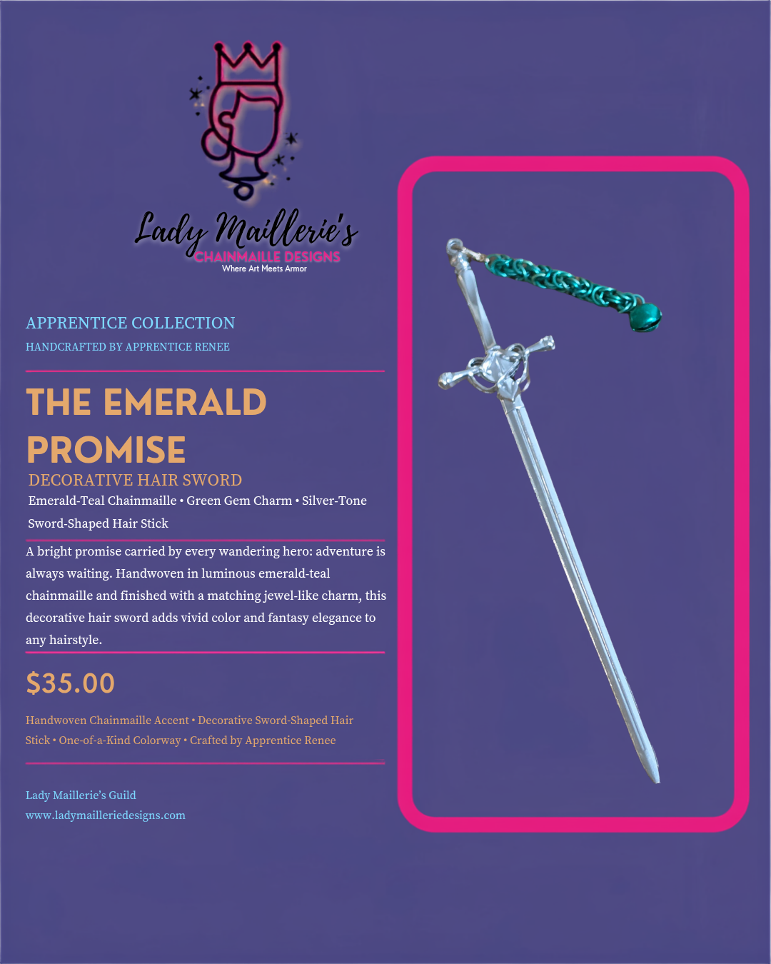 The Emerald Promise – Decorative Hair Sword