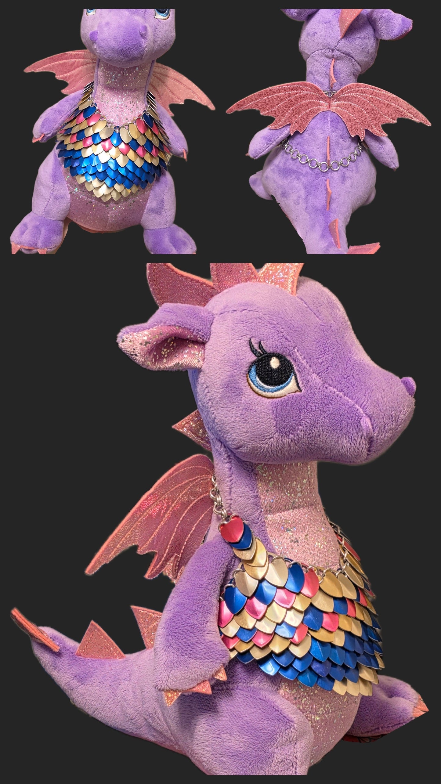 Violet — Armored Dragon Hatchling | One of a Kind | Hand-Armored Scalemaille Companion
