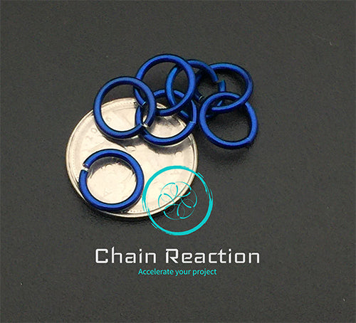 PRE-ORDER Anodized Aluminum Jump Rings - 16 SWG - 14 AWG - .0625" - 1.6 mm - 5/16 ID