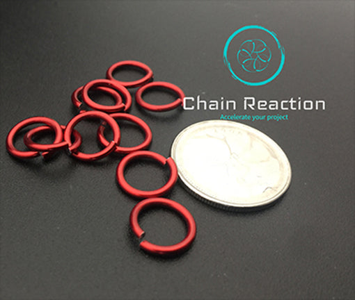 PRE-ORDER Anodized Aluminum Jump Rings - 16 SWG - 14 AWG - .0625" - 1.6 mm - 5/16 ID
