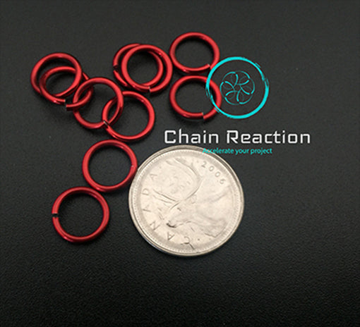PRE-ORDER Anodized Aluminum Jump Rings - 16 SWG - 14 AWG - .0625" - 1.6 mm - 5/16 ID