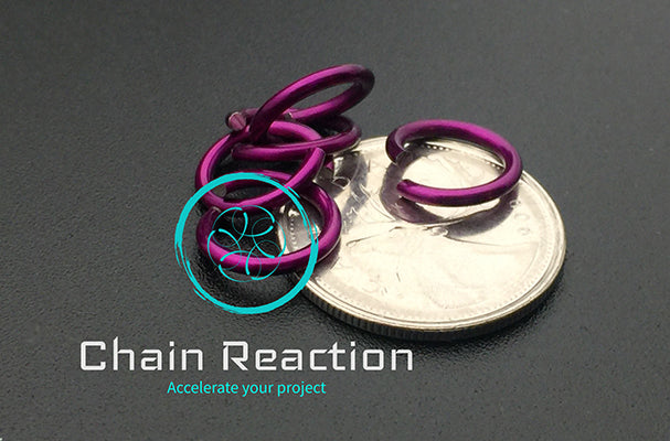 PRE-ORDER Anodized Aluminum Jump Rings - 16 SWG - 14 AWG - .0625" - 1.6 mm - 5/16 ID