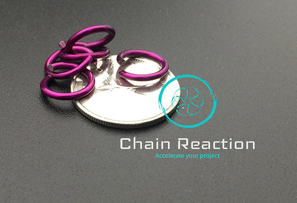 PRE-ORDER Anodized Aluminum Jump Rings - 16 SWG - 14 AWG - .0625" - 1.6 mm - 5/16 ID