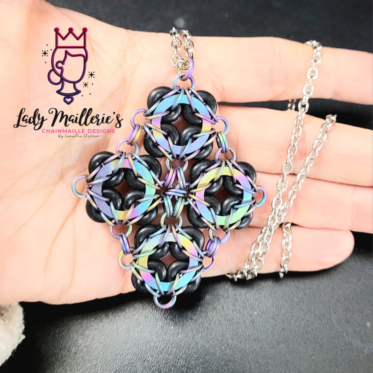 Rainbow Titanium Quadrant Pendant