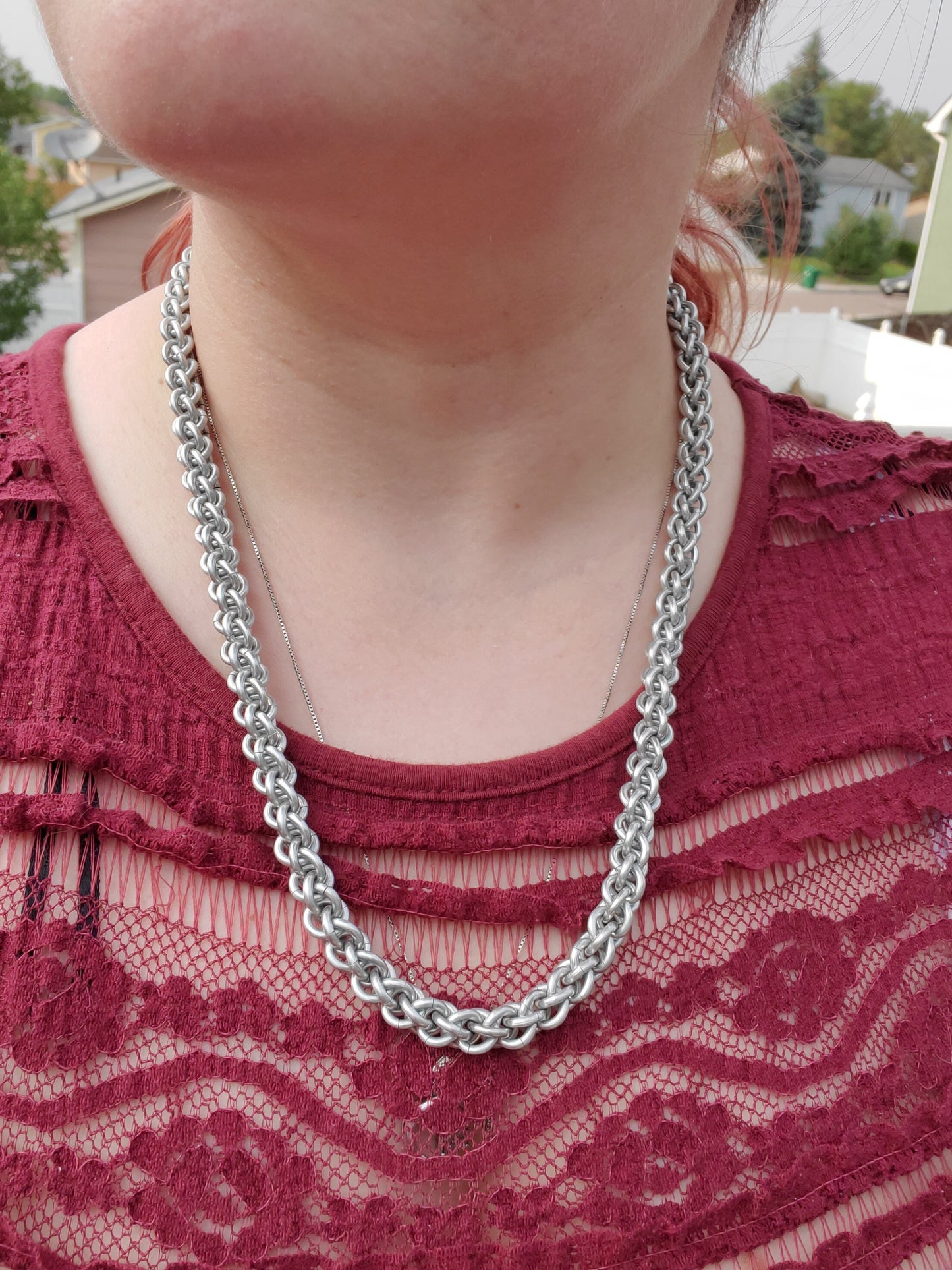 JPL3 Necklace Chain, Handmade Chainmaille necklace, Pendant perfect