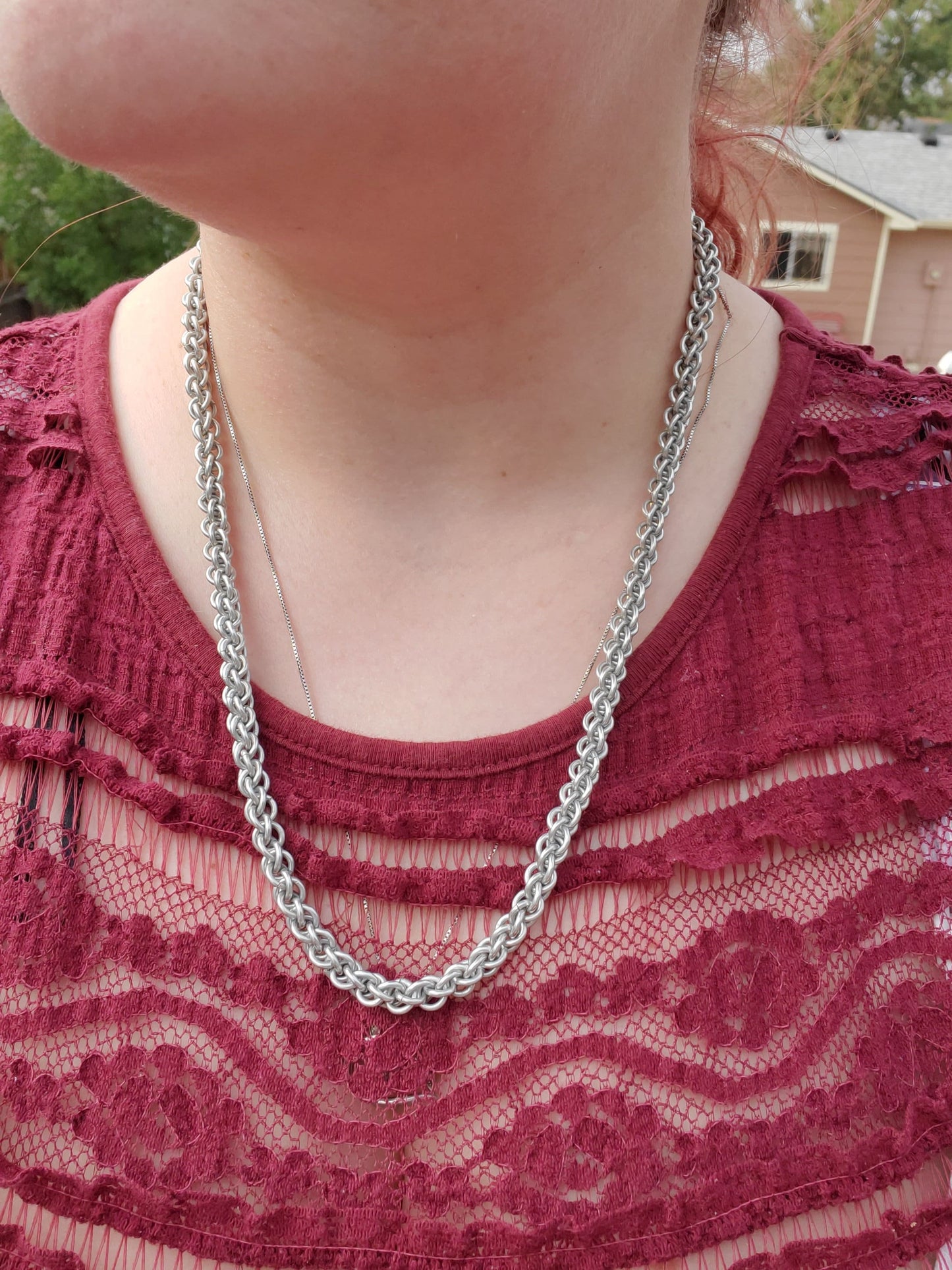 JPL3 Necklace Chain, Handmade Chainmaille necklace, Pendant perfect