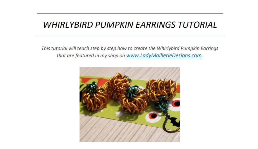 Whirlybird Pumpkin Earrings Tutorial *DOWNLOAD*