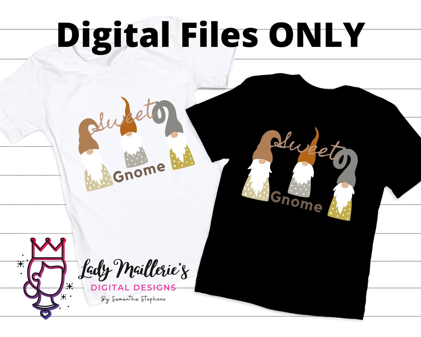 Sweet Gnome© Digital Art **INSTANT DOWNLOAD** Digital File .pdf, .jpg, .png, .svg