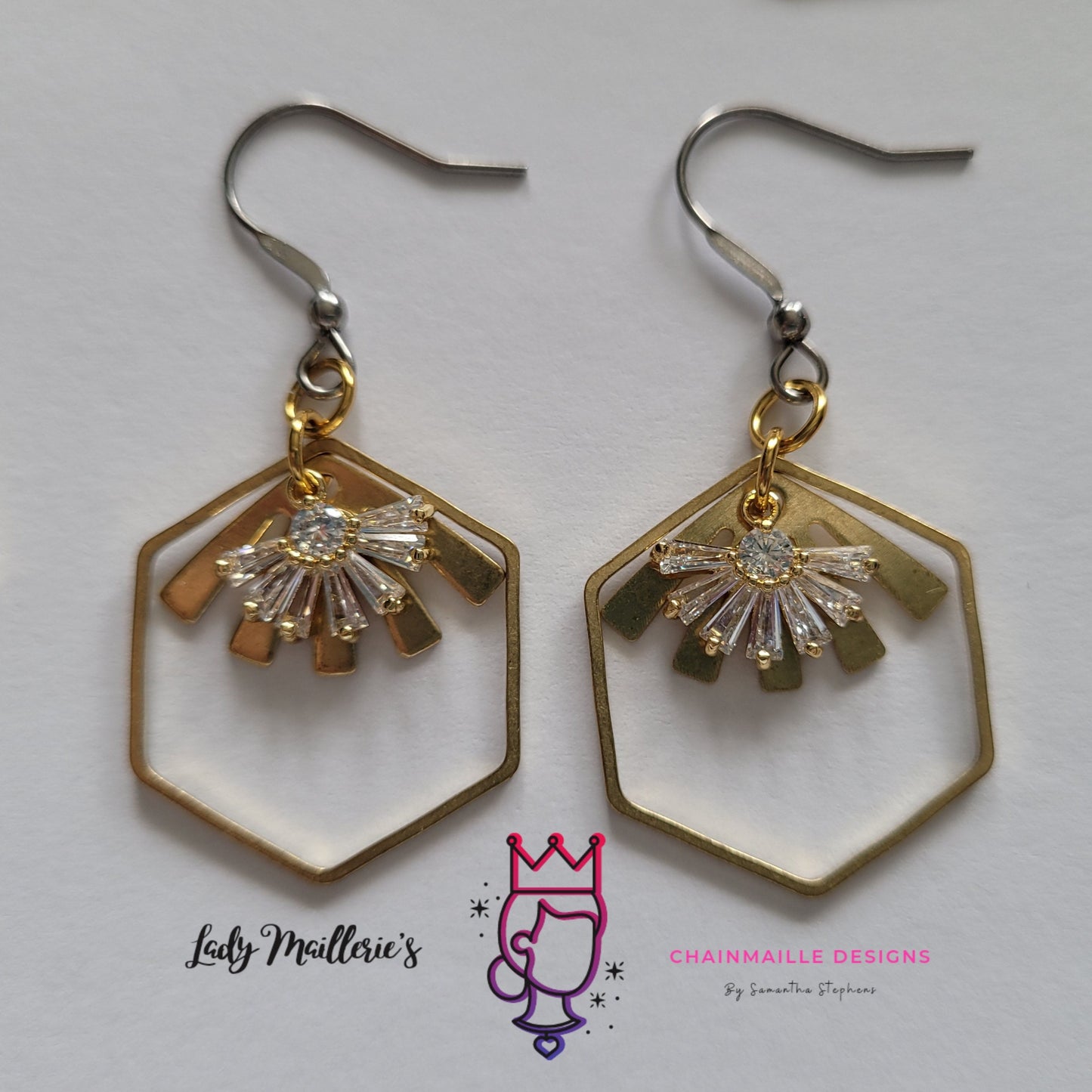 Link's Triumph Brass CZ Dangle Earrings