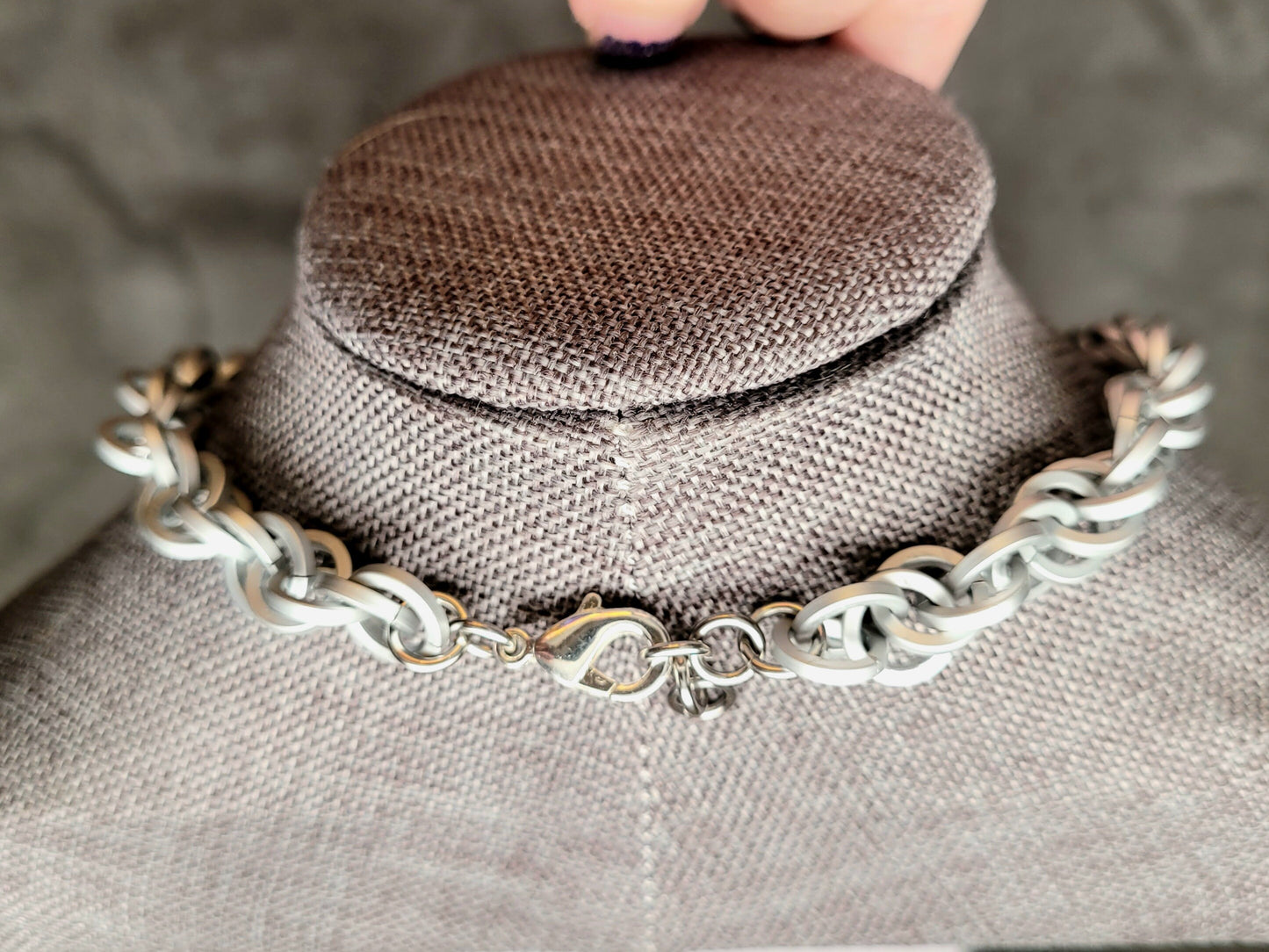 Frosted Square Spiral Necklace Unisex