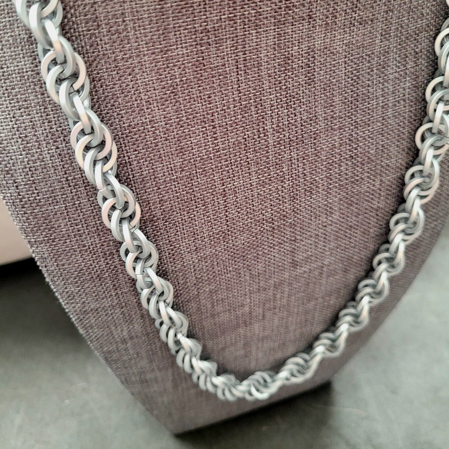 Frosted Square Spiral Necklace Unisex