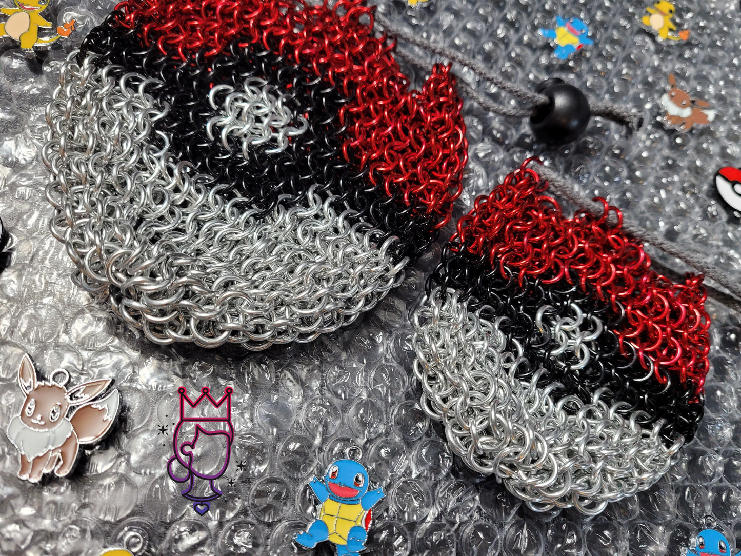 Pokeball Chainmaille Dicebag