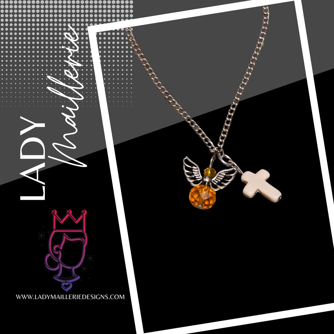 Guardian Angel Birthstone Necklace