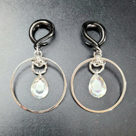 Crystal Hoop Gauged Dangles