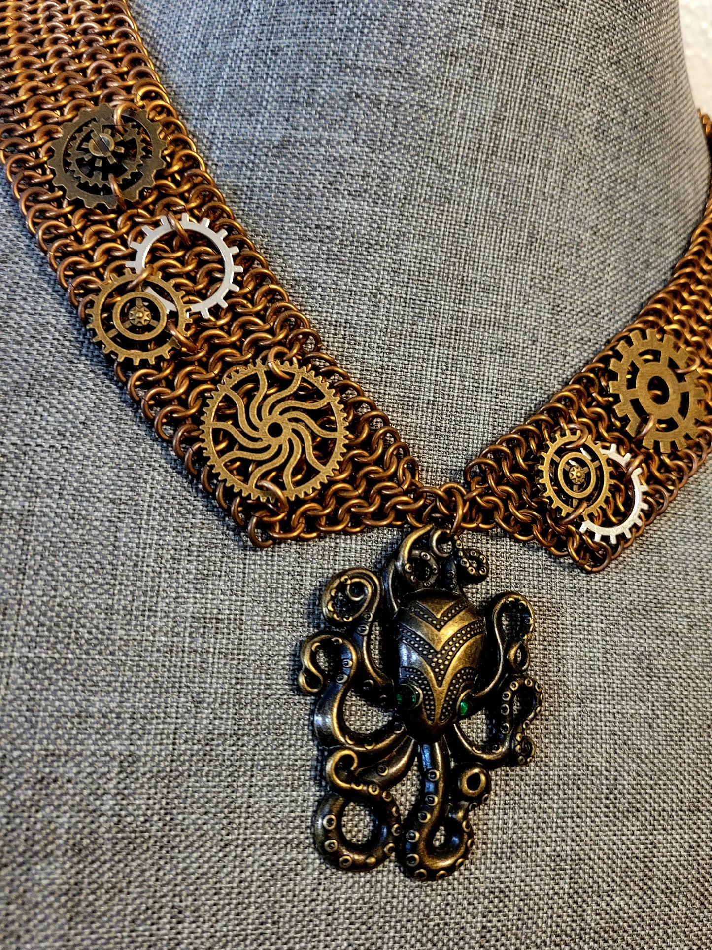 Bronze Steampunk Peter Pan Collar Necklace
