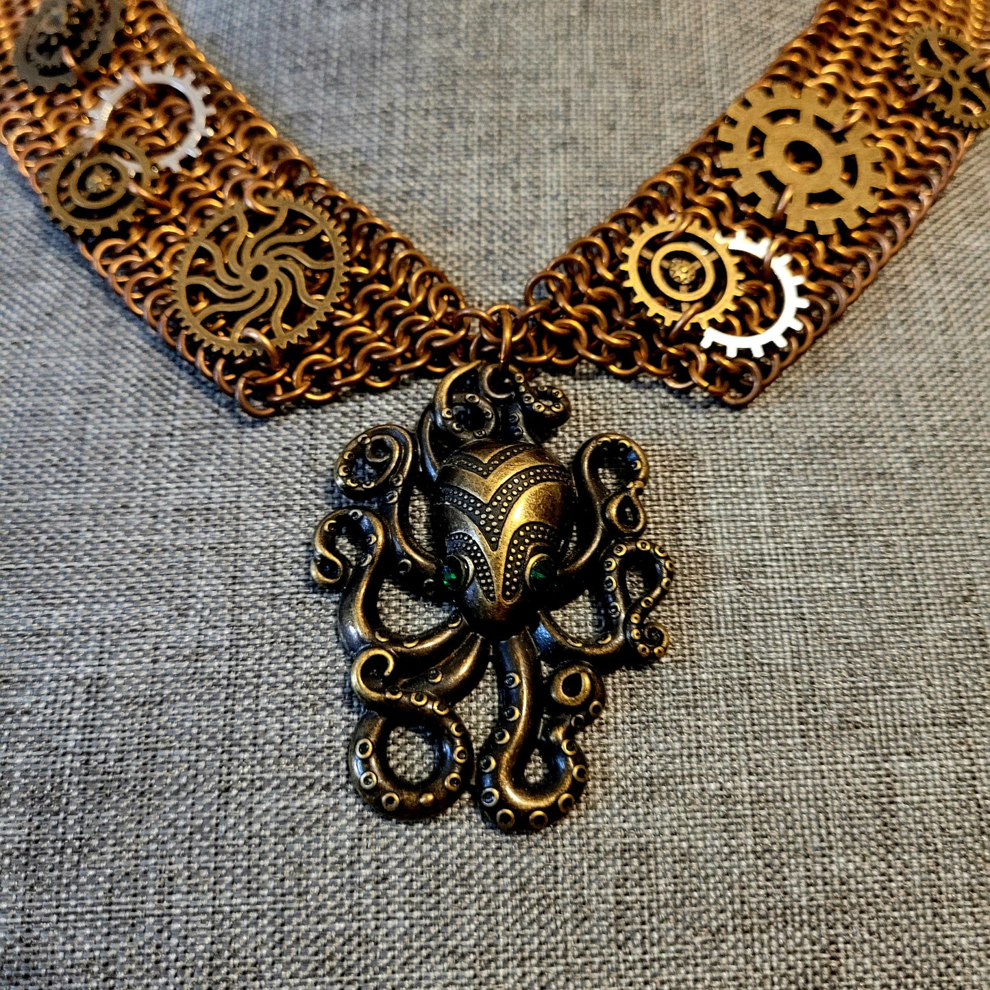 Bronze Steampunk Peter Pan Collar Necklace