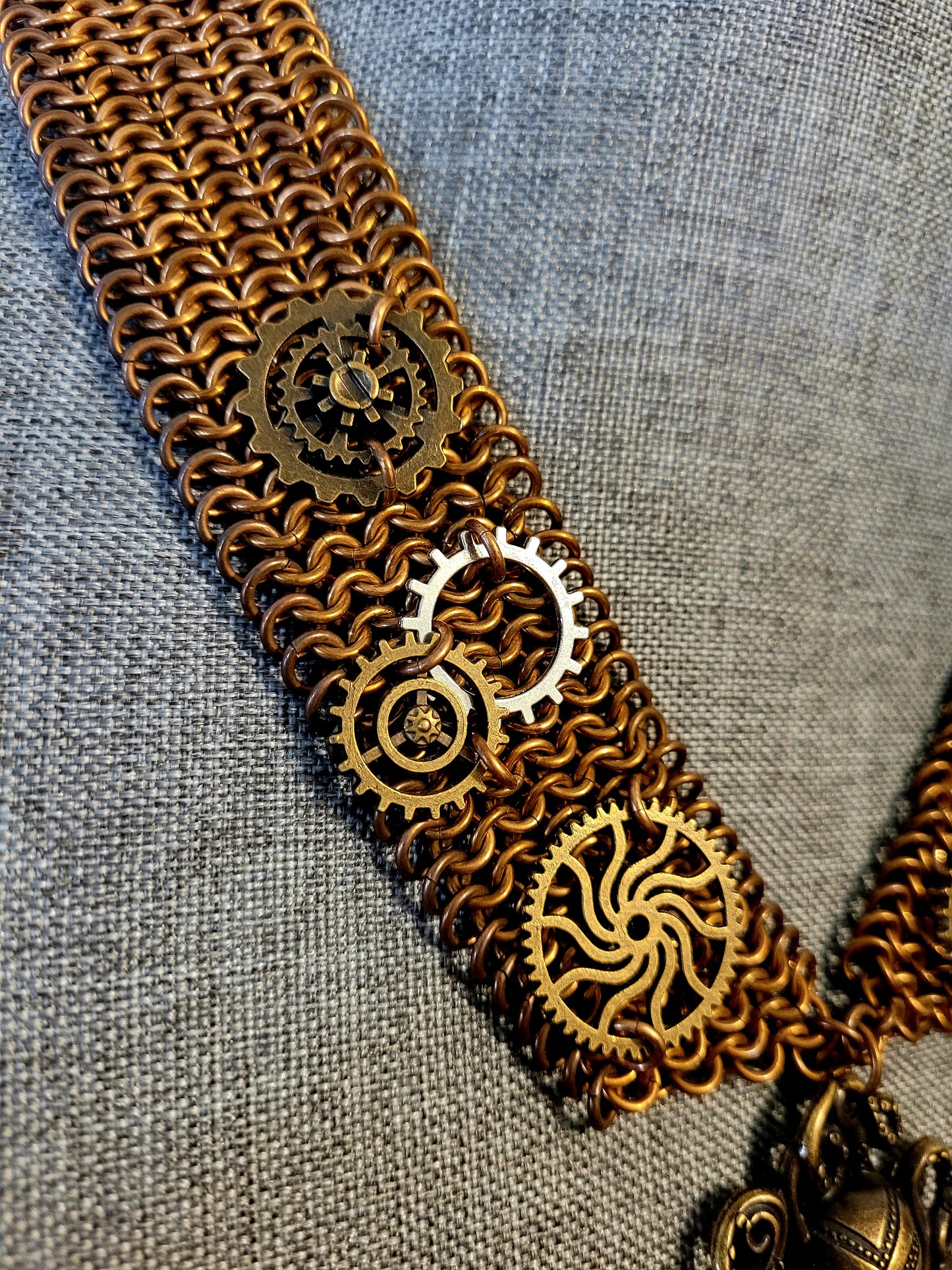 Bronze Steampunk Peter Pan Collar Necklace