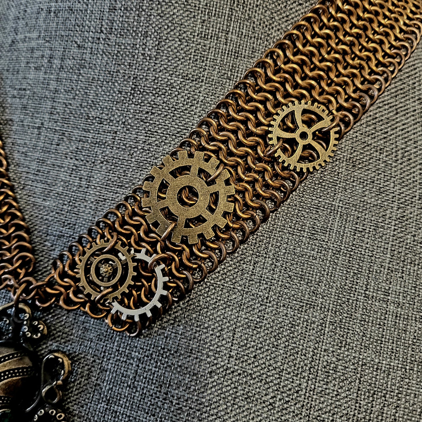 Bronze Steampunk Peter Pan Collar Necklace