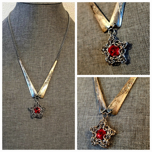 SilverWEAR: Large Red Star Necklace