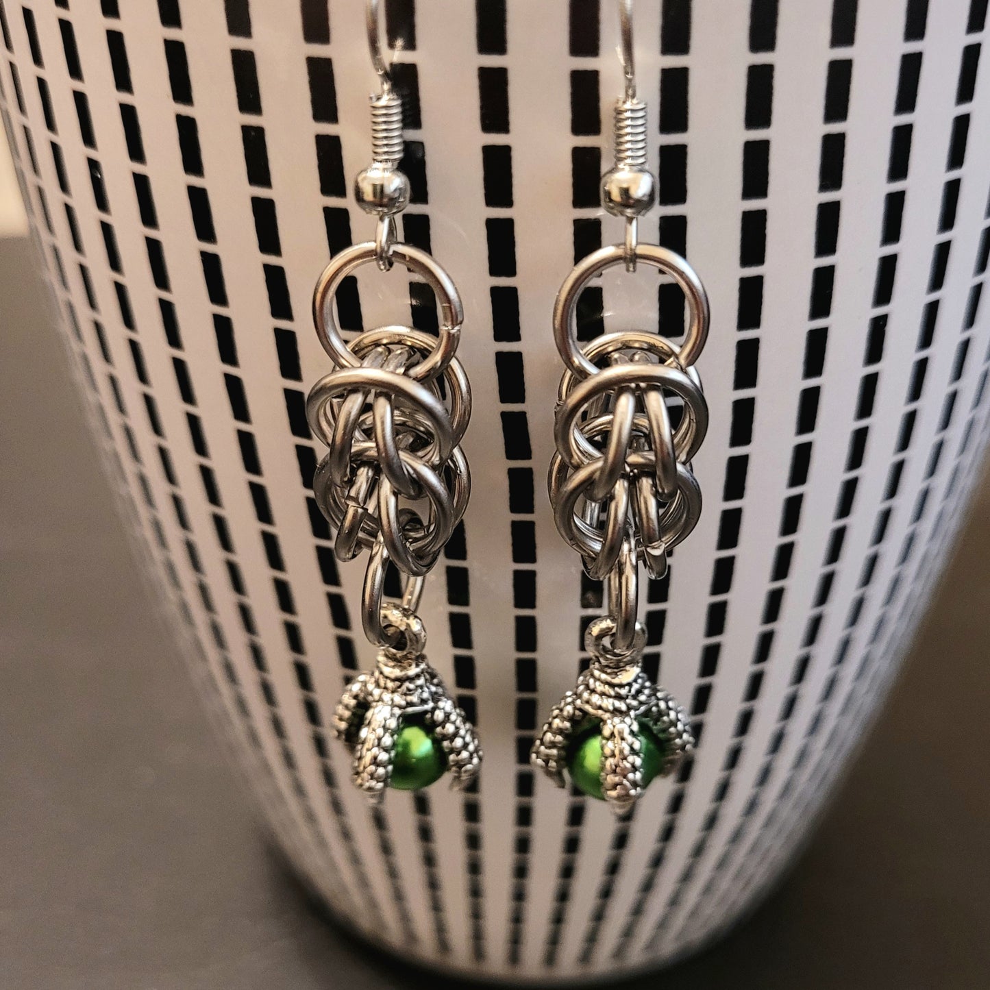 Steel Full Persian Dragon Feet Earrings