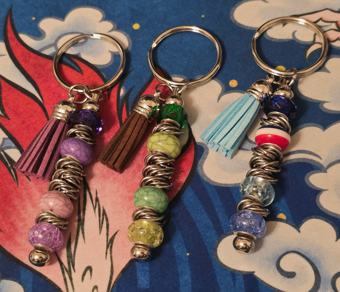 Colorful Beaded Fidget Keychains