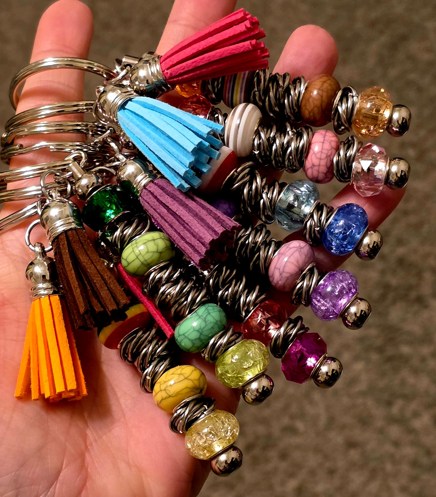 Colorful Beaded Fidget Keychains