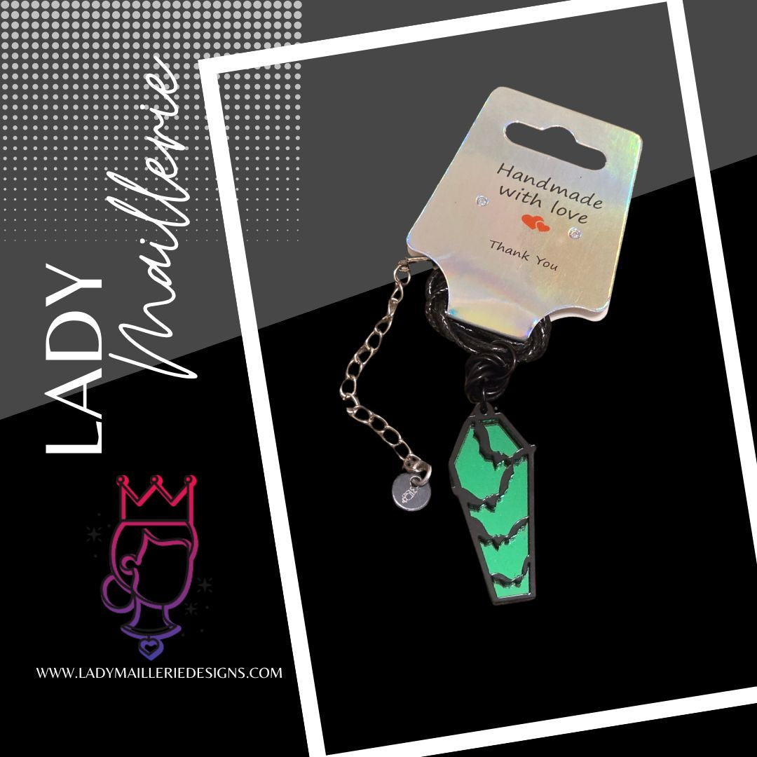 Coffin Bat Pendant Necklace