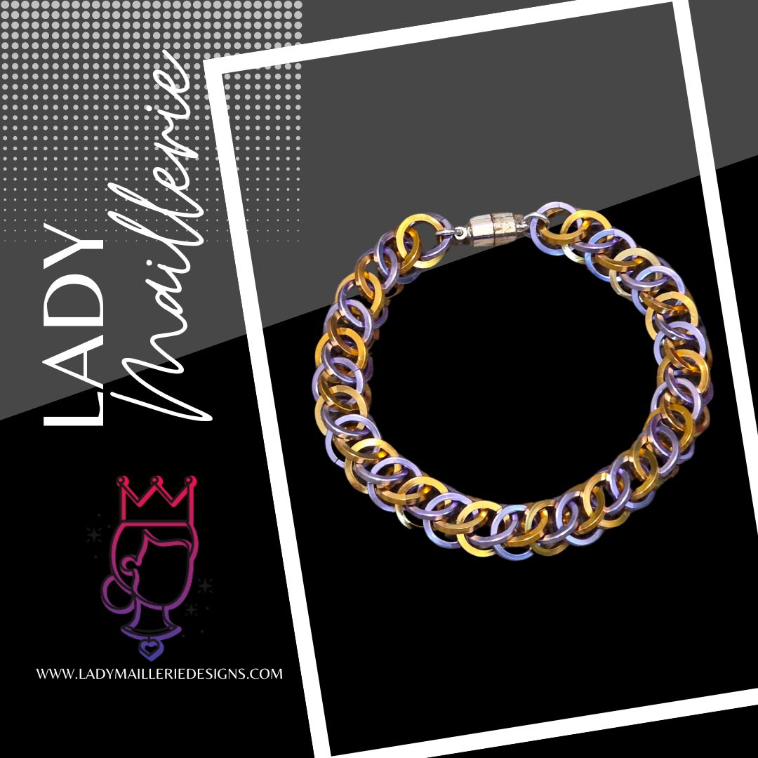 Lavender Gilt Chainmaille Bracelet – 8"