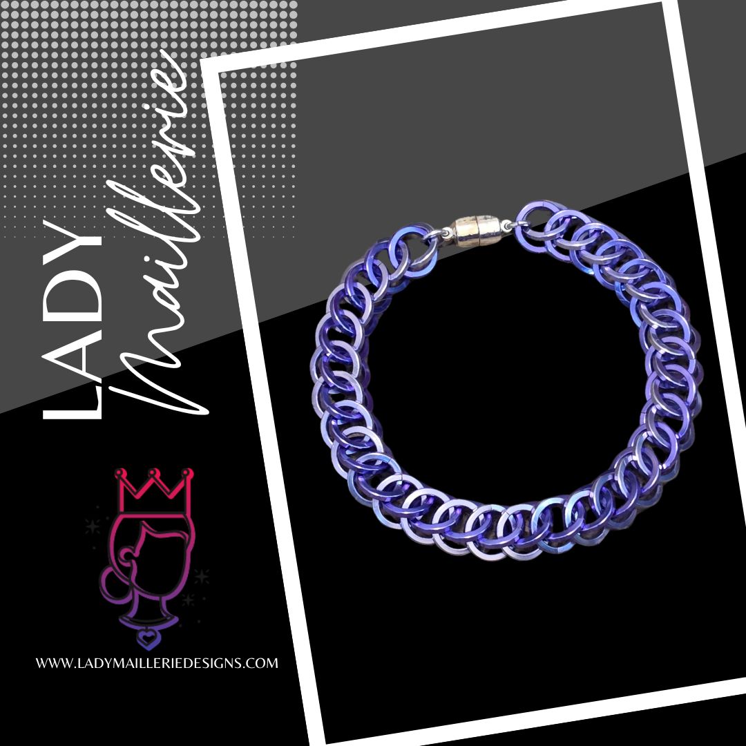 Moonlit Wisteria Chainmaille Bracelet – 8"