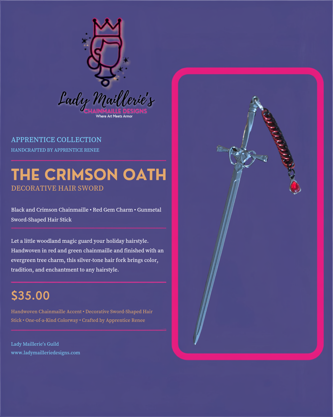 The Crimson Oath – Decorative Hair Sword