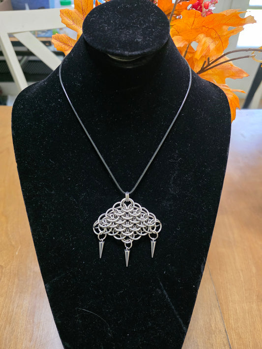 Steel Dragonscale Weave Pendent