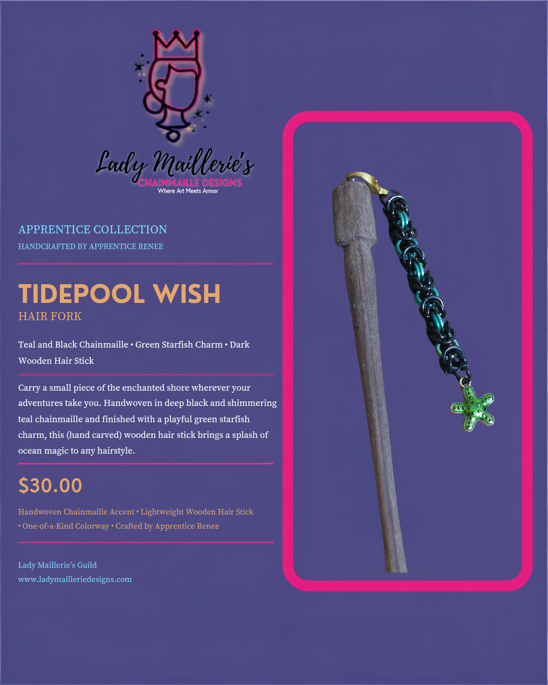 Tidepool Wish – Hair Stick