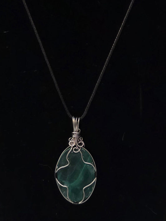 Wraped Malachite Pendent