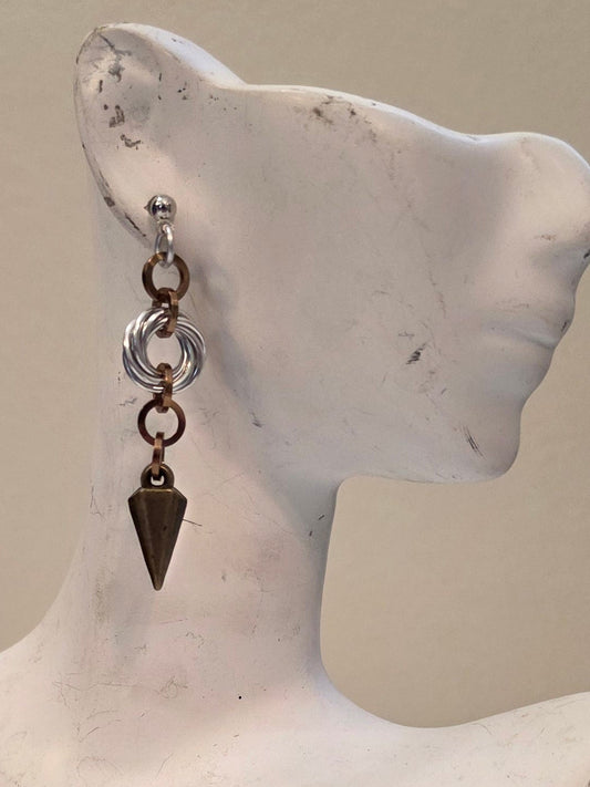 Steampunk Mobious Spike Earrings
