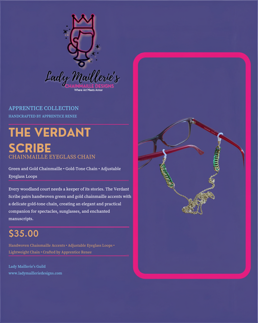 The Verdant Scribe – Chainmaille Eyeglass Chain