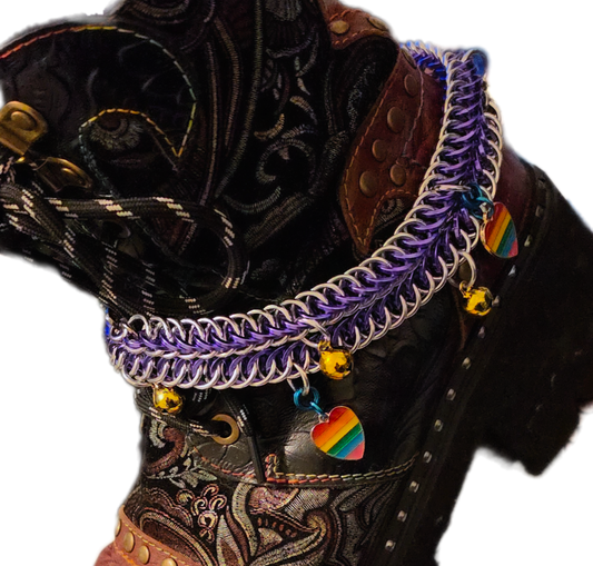 Bootjangles™ Chainmaille Boot Anklet | PRE-ORDER | Handmade Renaissance Faire Jewelry | Jingle Bell Boot Wrap | Sold as a Pair