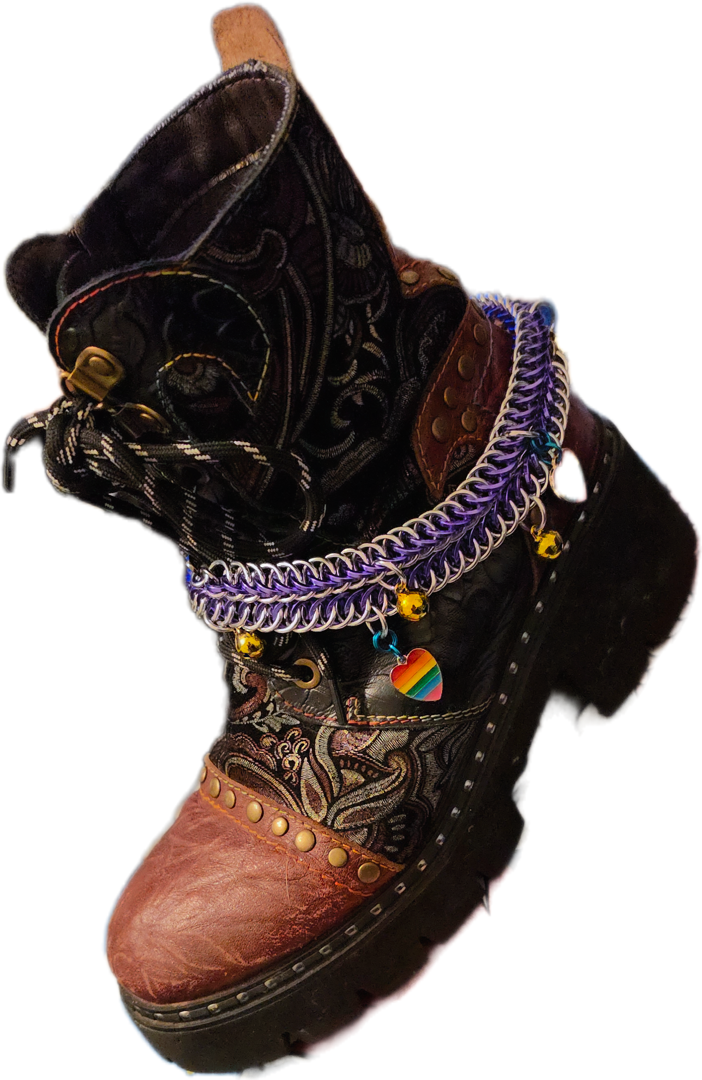 Bootjangles™ Chainmaille Boot Anklet | PRE-ORDER | Handmade Renaissance Faire Jewelry | Jingle Bell Boot Wrap | Sold as a Pair