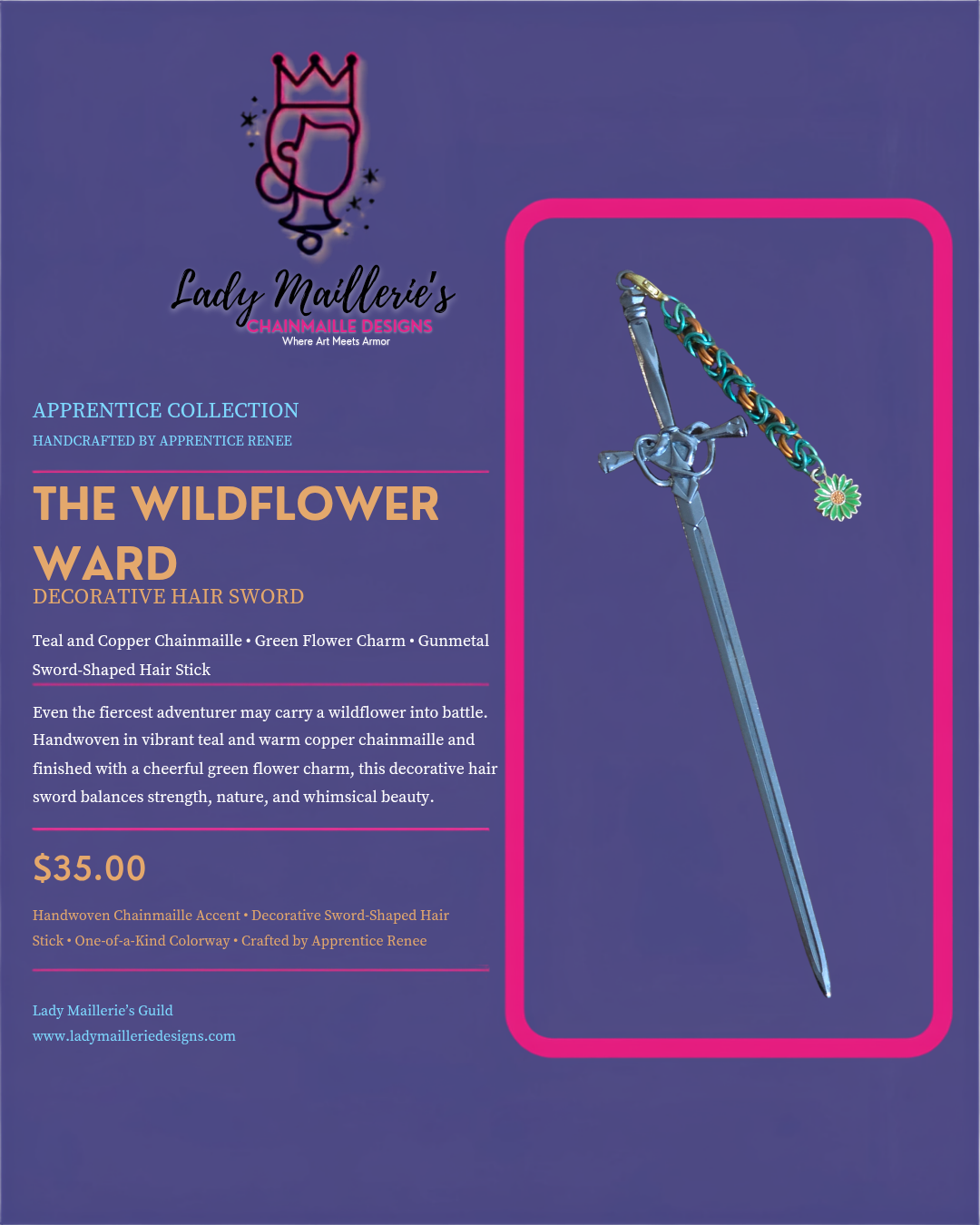 The Wildflower Ward – Decorative Hair Sword
