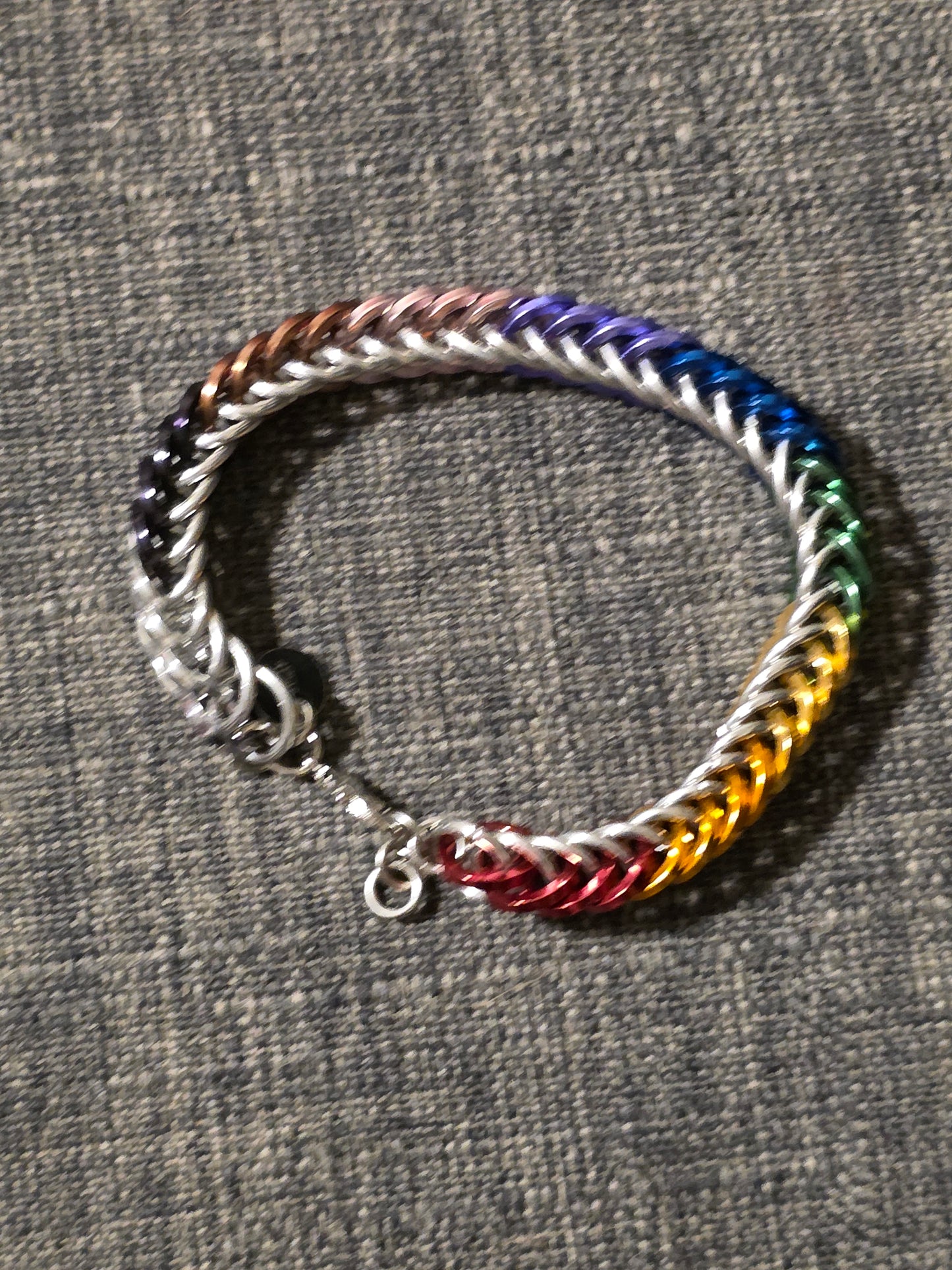 Half Persian Square Rainbow Road Chainmaille Bracelet