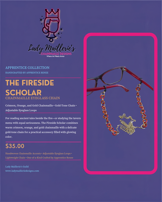 The Fireside Scholar – Chainmaille Eyeglass Chain